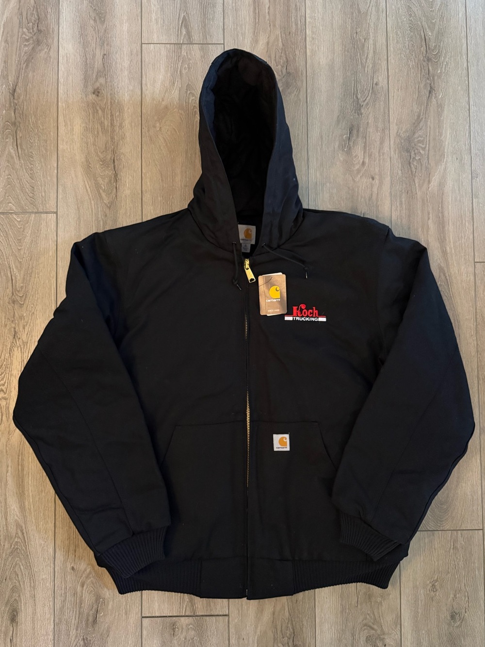 NWT Carhartt Jacket Mens XLT Black Quilted Hooded Insulated Canvas 103940 Tall